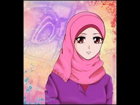 صور بنات محجبات كرتون - بوستات انمي بغطاء الراس 663 7