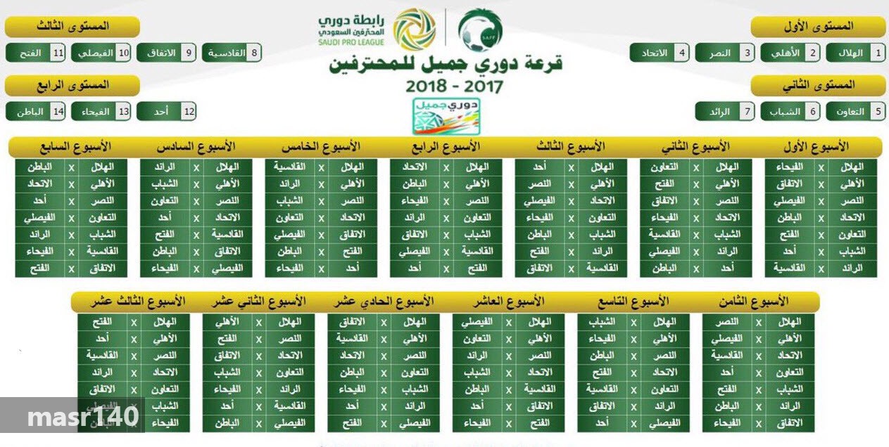 جدول الدوري السعودي - مواعيد المباريات 633