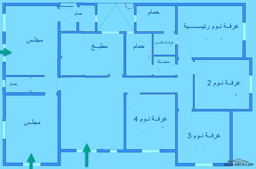 مخطط شقة خمس غرف - اختار تصميم لبيتك من هنا 10682 2